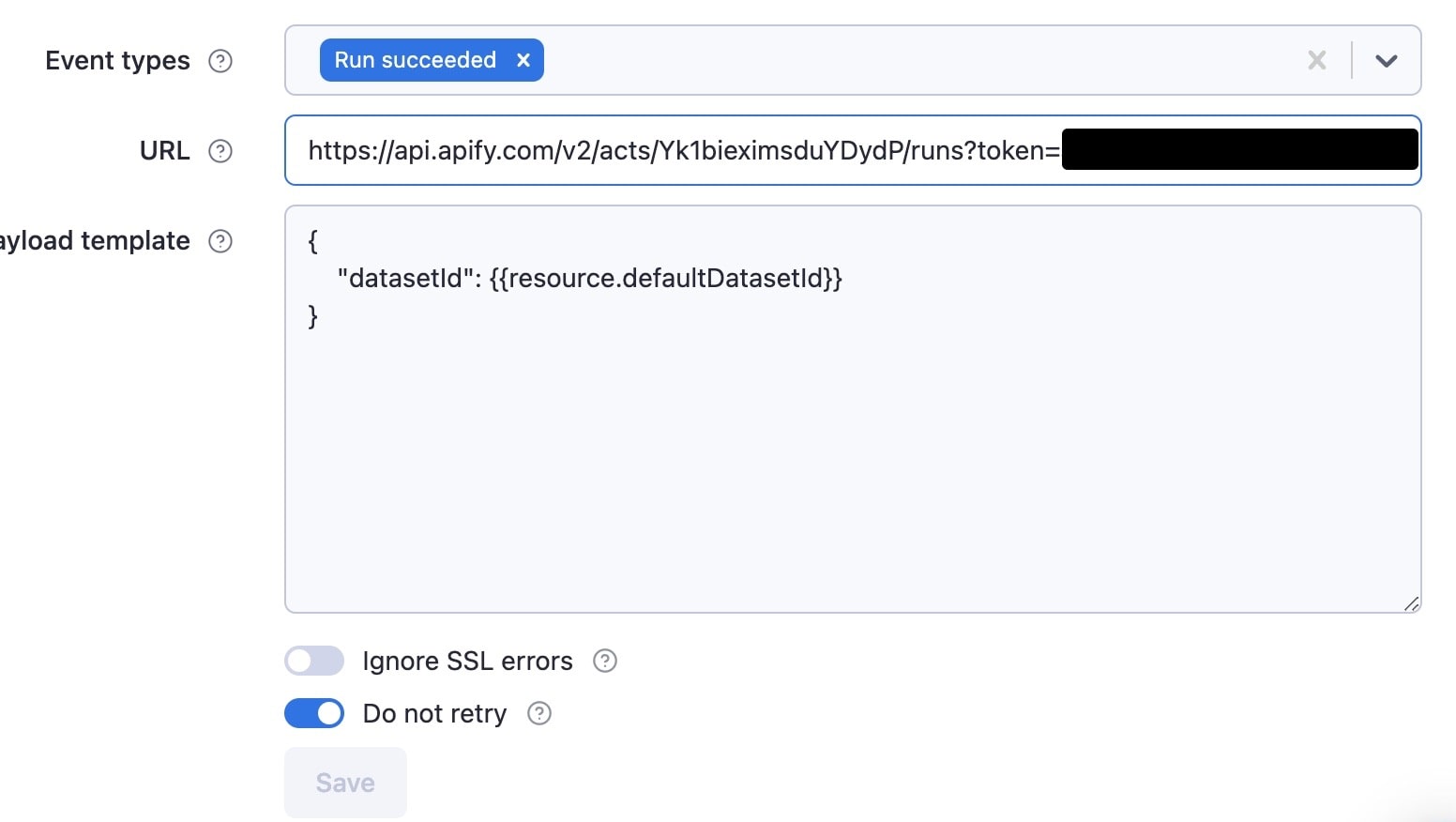 Configuring a webhook